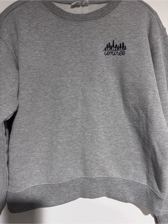 tentree Tops - tentree Gray Crewneck Sweatshirt with Black Logo